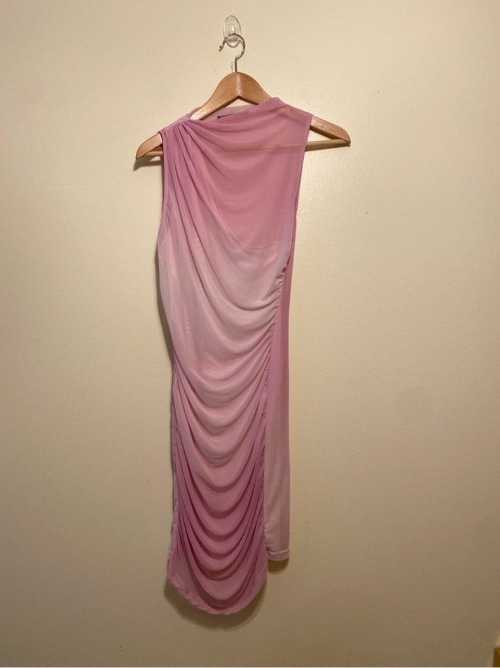 Zara Draped One-Shoulder Pink Dress